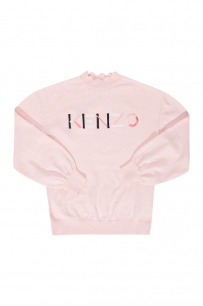 chloe kids knit sweater with logo lace detail collar item