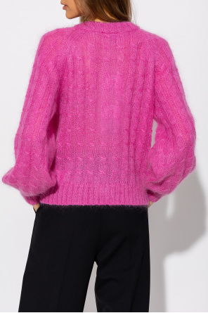 Ganni check-print knitted T-shirt