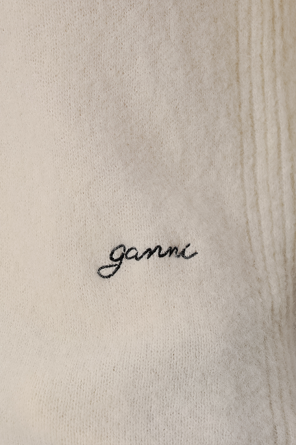 Ganni logo-print cotton shirt Weiß