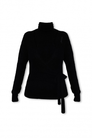 Vero Moda Flauschiger Pullover in Creme mit schwarzer Schnürung hinten