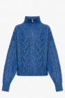 Ganni BLUE Sweater with standing collar