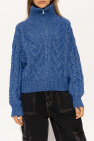 Ganni BLUE Sweater with standing collar