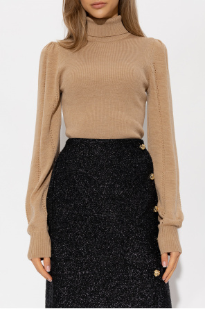 Ganni Turtleneck sweater with puff sleeves