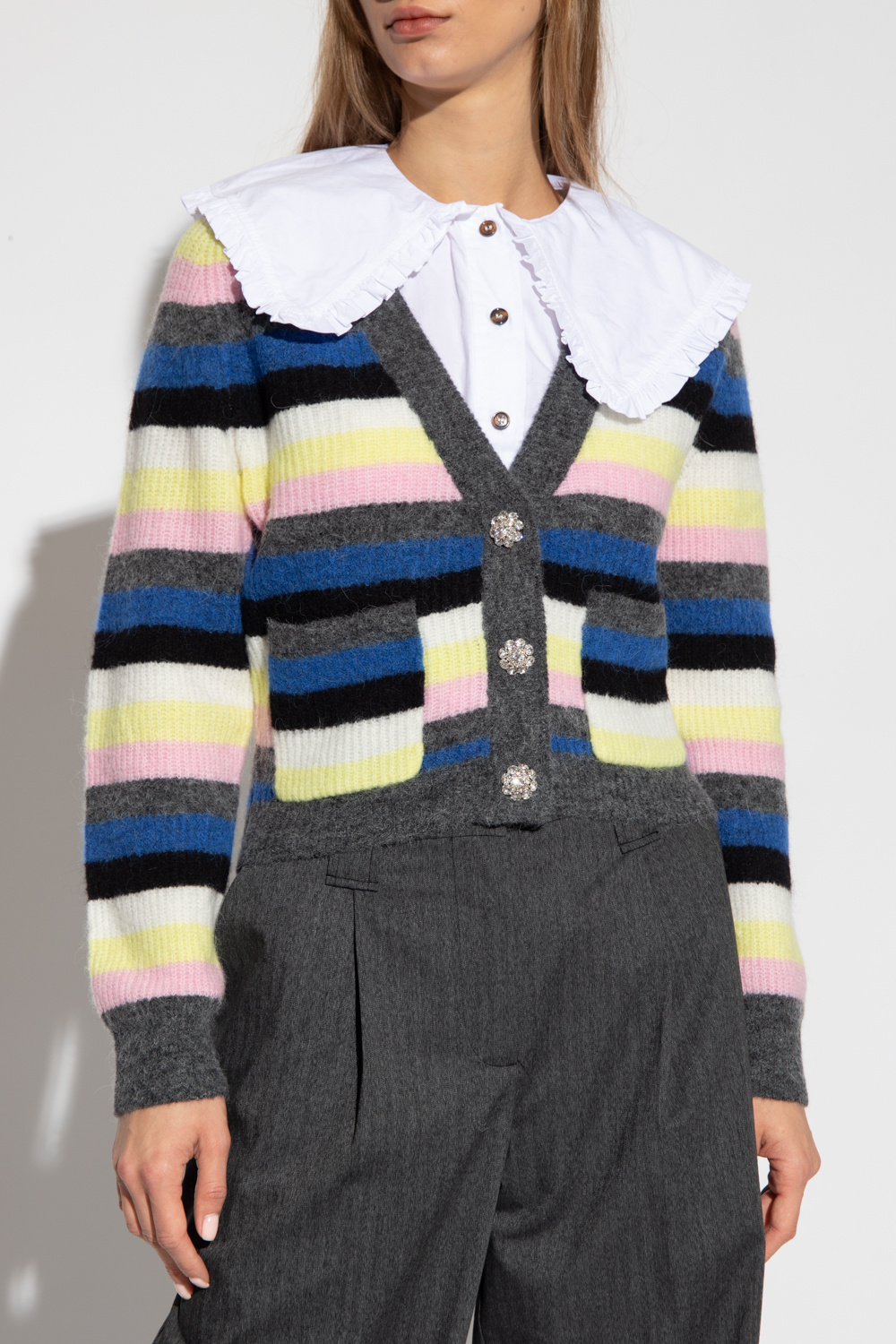 Ganni Striped cardigan