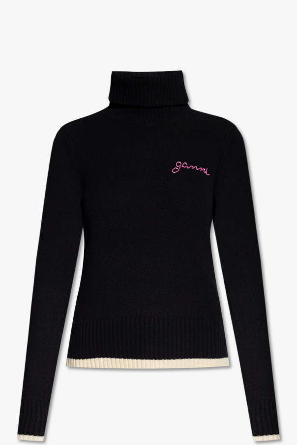 Ganni Turtleneck sweater with logo