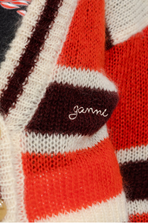 Ganni graphic-print round neck sweater