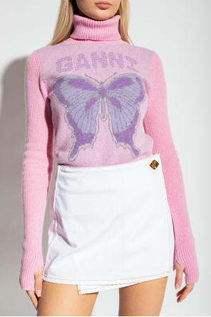 Ganni Turtleneck sweater with logo
