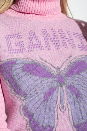 Ganni Turtleneck sweater with logo