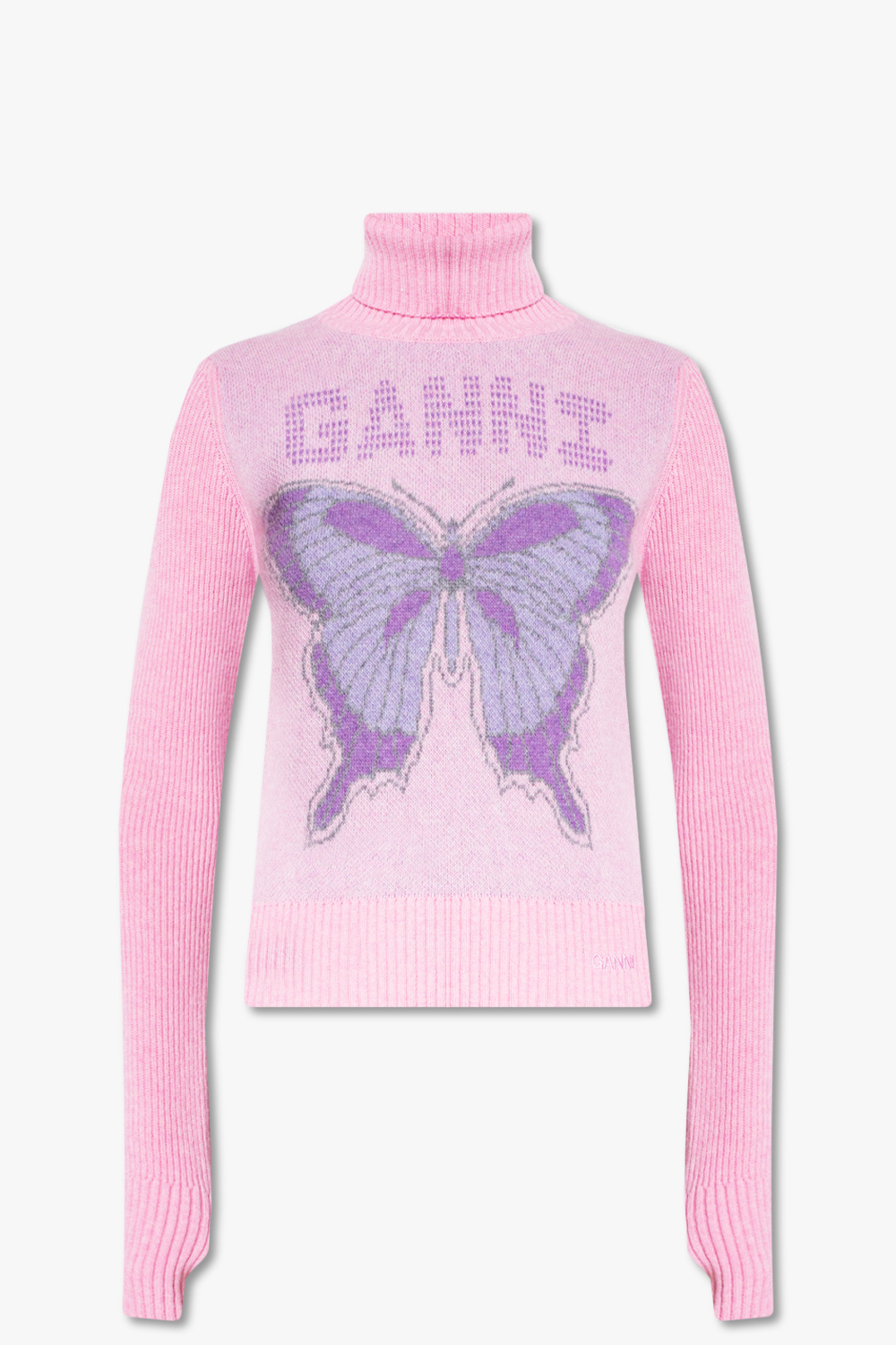 Ganni Turtleneck T-shirt sweater with logo