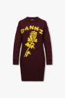 Ganni BURGUNDY Sweater with logo