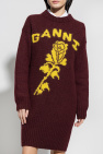 Ganni BURGUNDY Sweater with logo