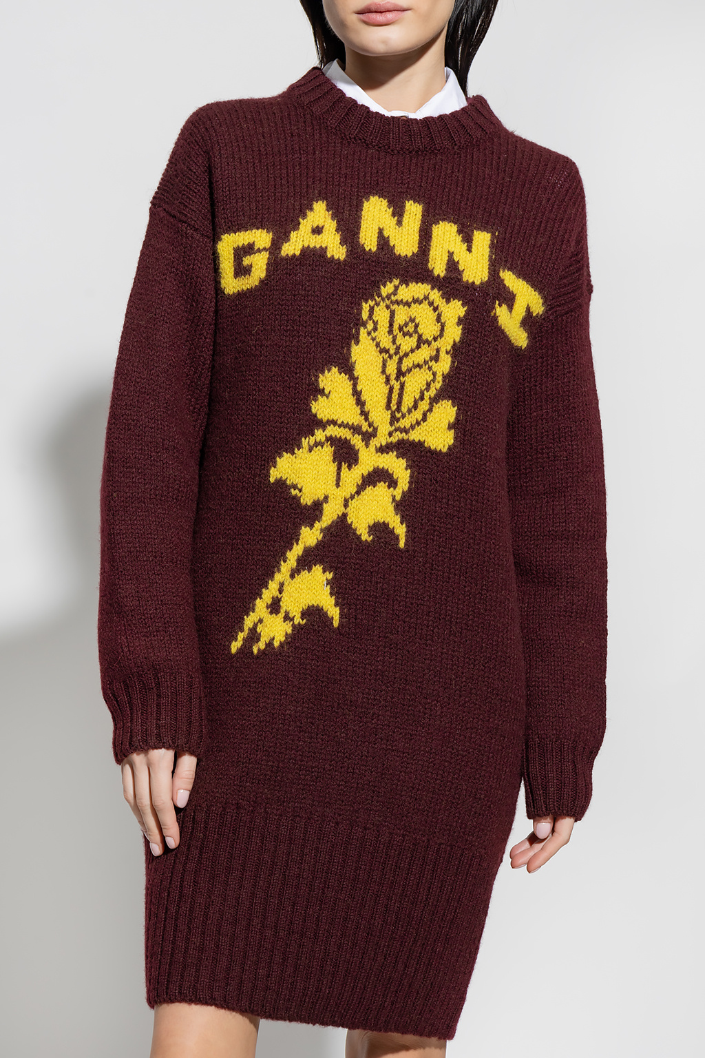 Ganni secagem sweater with logo