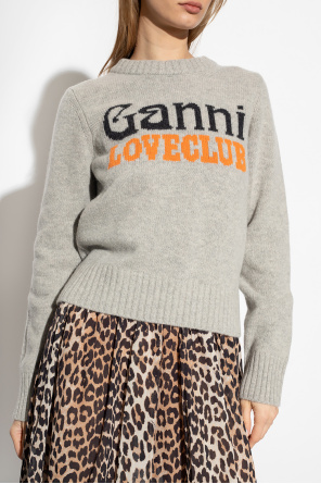 Ganni logo-embroidered short-sleeve T-shirt