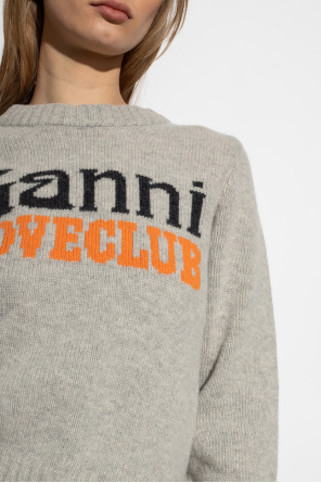 Ganni logo-embroidered short-sleeve T-shirt