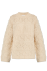 Ganni beige Sweater with Embroidered Pattern