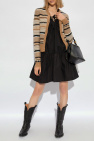 Ganni beige Striped Pattern Cardigan