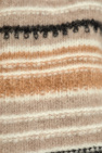 Ganni beige Striped Pattern Cardigan