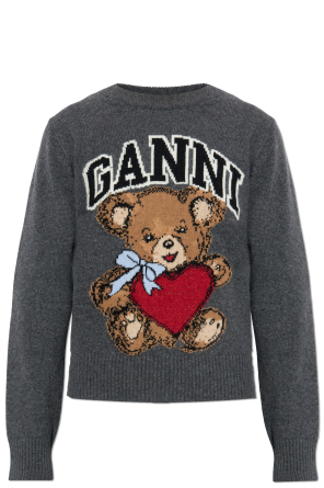 Sweater with colorful bear motif