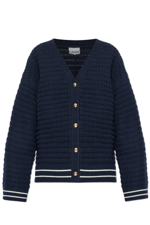 Cardigan with wool trim
