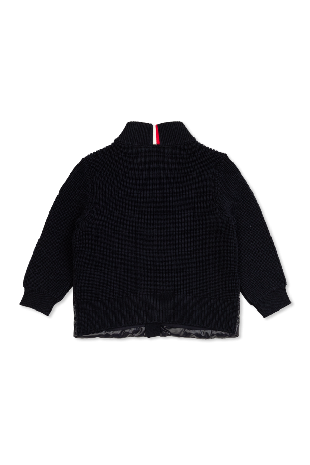 Moncler Enfant Cardigan mit gesteppter Einsatz