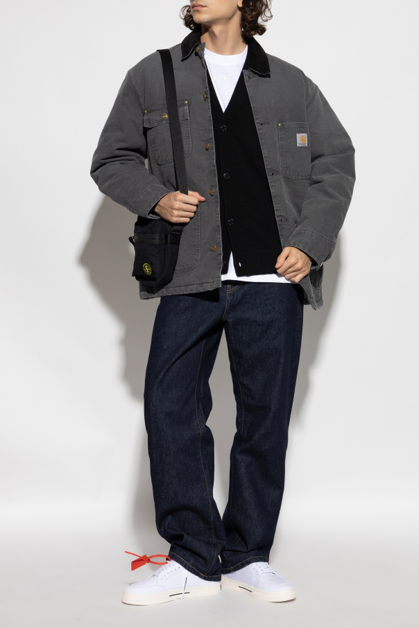 Stone Island Wool cardigan with logo patch