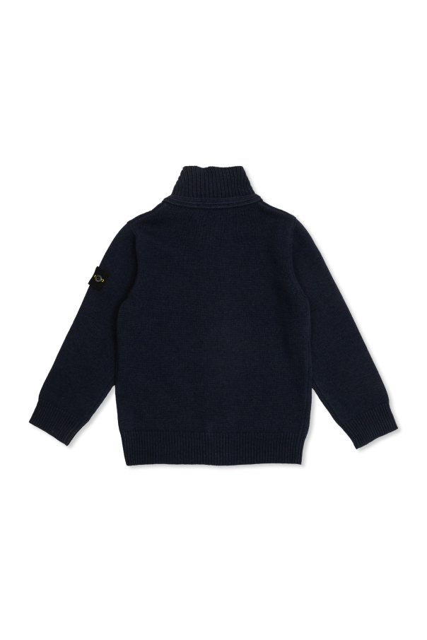 Stone Island Junior Cardigan with logo patch