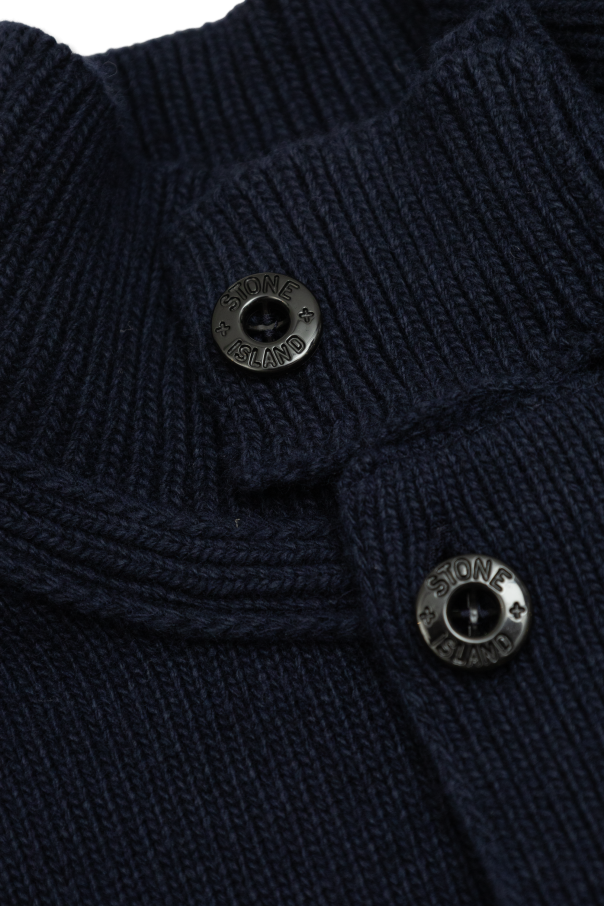 Stone Island Junior Cardigan with logo patch