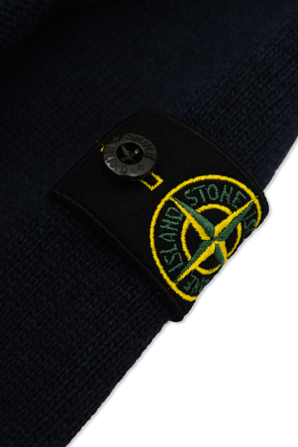 Stone Island Junior Cardigan with logo patch