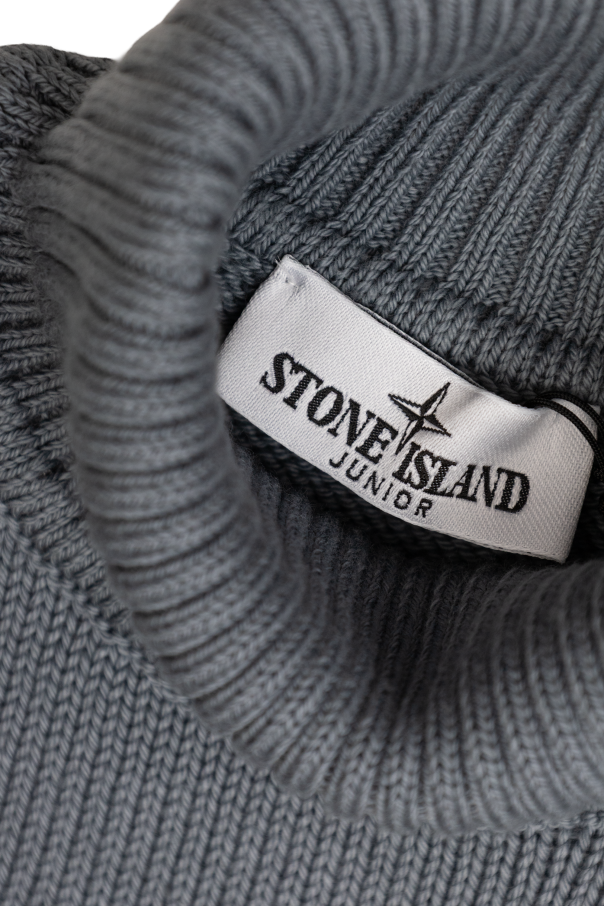 Stone Island Junior Turtleneck with logo patch