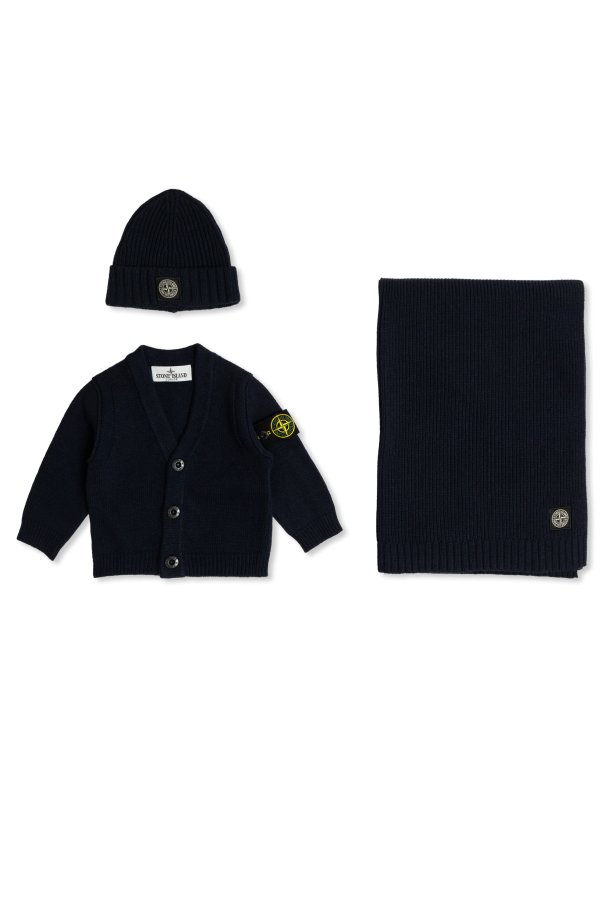 Set: cardigan, scarf and hat od Stone Island Junior