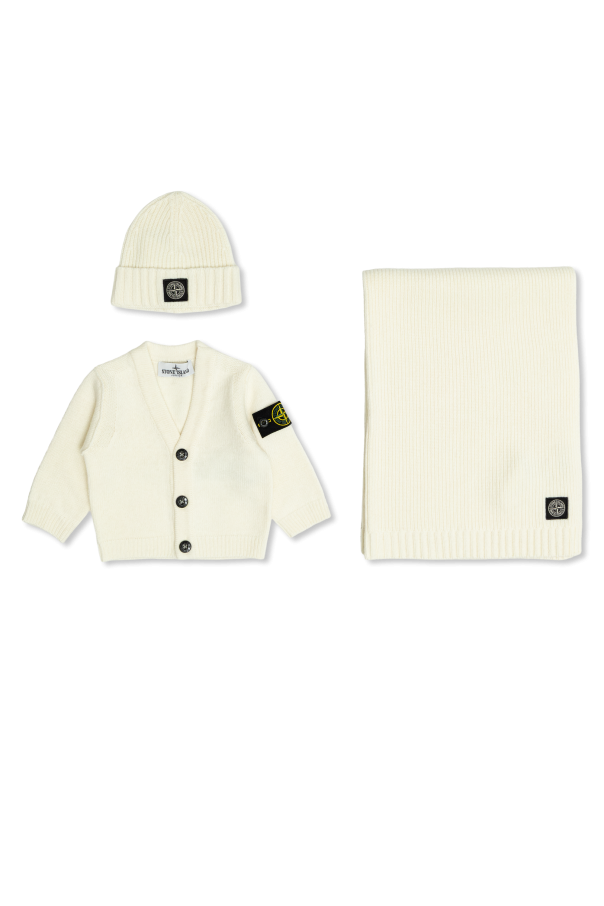Set: cardigan, scarf and hat od Stone Island Junior