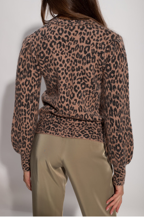 Kate Spade Animal sweater with puff sleeves