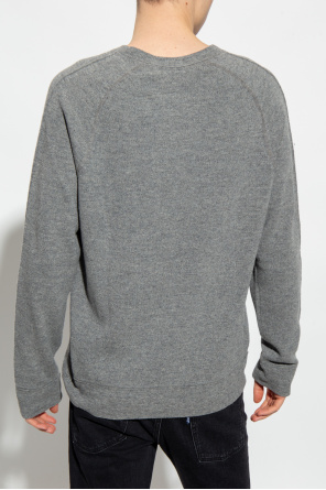Aspesi vertical-stripe cotton shirt ‘Thomas’ wool sweater