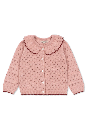 Pink cardigan with lurex thread