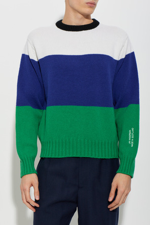 JW Anderson Wool sweater with embroidered logo on the sleeve