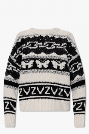‘kanson’ sequinned sweater od Base insulated denim jacket