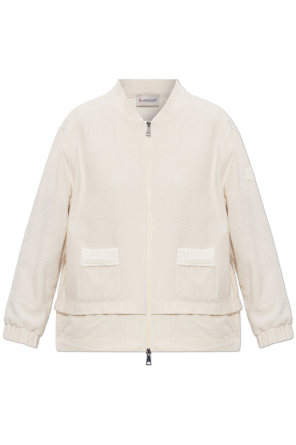 Cardigan made of combined materials