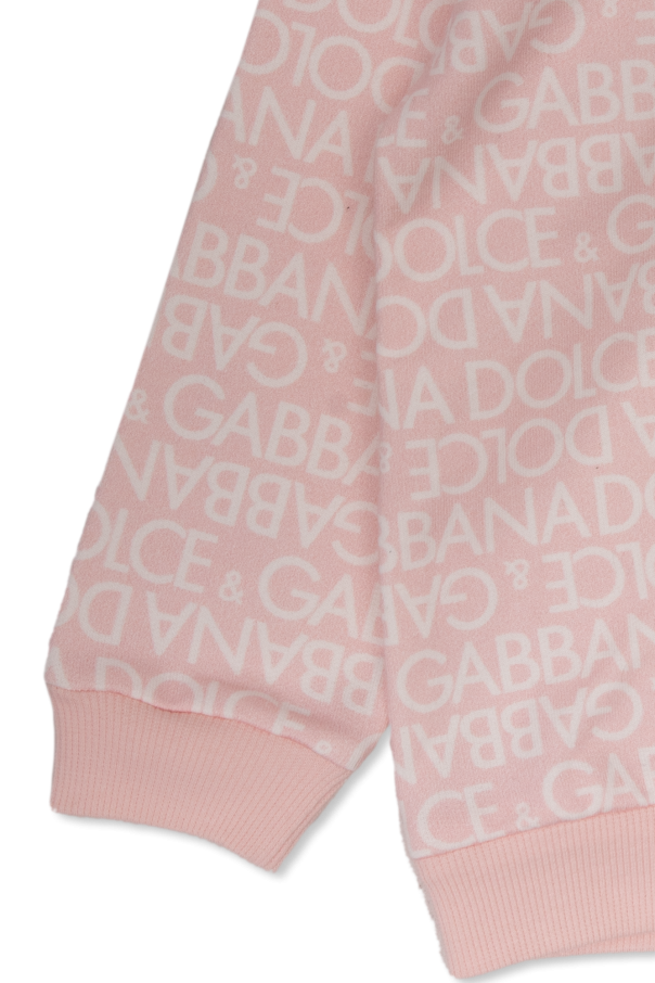 Dolce patterned & Gabbana DG logo-plaque clutch bag Kids Zip-up hoodie