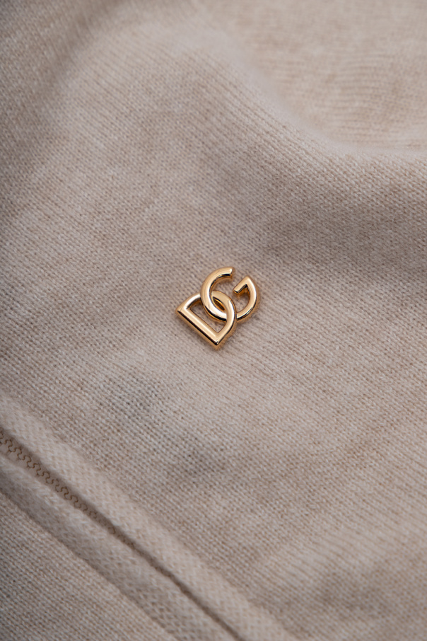 Dolce & Gabbana open knit logo top Cashmere cardigan