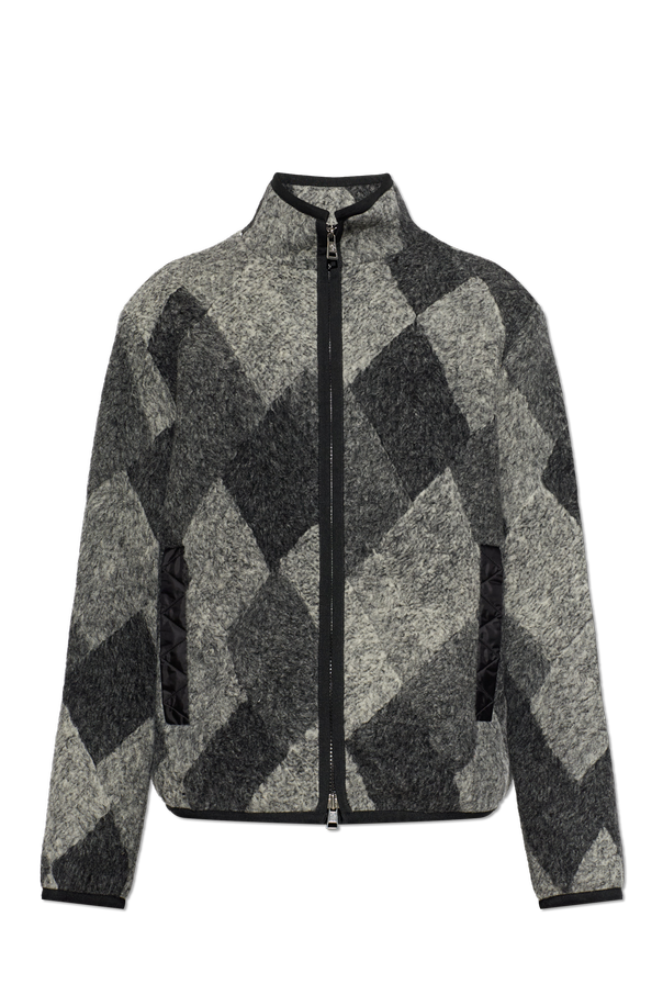 Cardigan with logo patch od Moncler