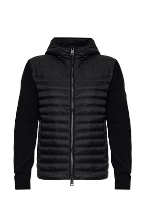 Quilted-front cardigan