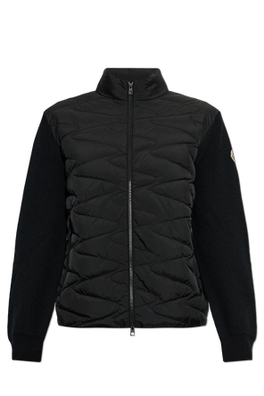 Quilted-front cardigan