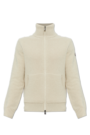 Wool stand-collar cardigan