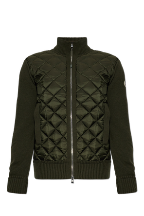 Quilted-front cardigan