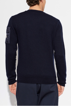 Moncler Sweter z kieszenią na rękawie