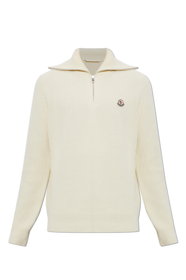 Wool turtleneck with logo patch od Moncler