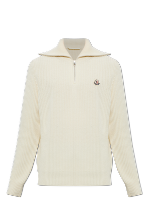 Wool turtleneck with logo patch