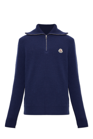 Wool turtleneck with logo patch