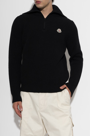 Moncler Wool turtleneck with logo patch