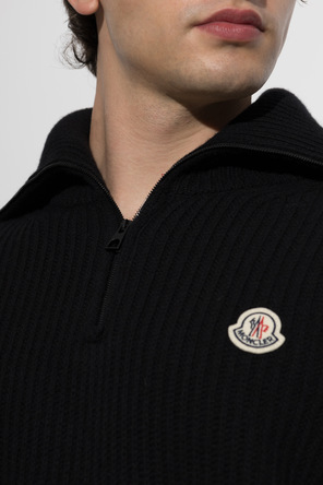 Moncler Wool turtleneck with logo patch